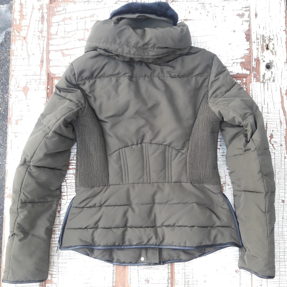 Zara Basic Brown Puffer Jacket M - image 3